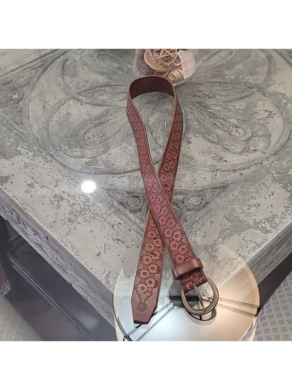 TOP SHOP BROWN NEW LEATHER BELT SIZE 30